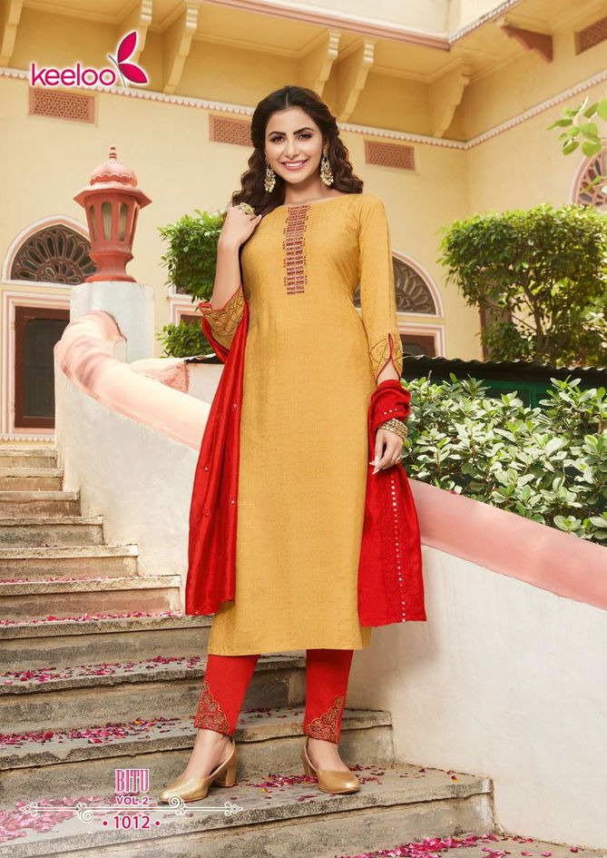 Keeloo Bittu 2 Rayon New Ethnic Wear Latest Kurti Pant With Dupatta Collection